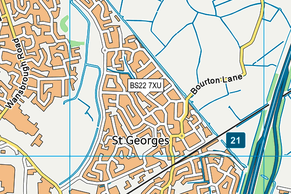 BS22 7XU map - OS VectorMap District (Ordnance Survey) BS22 7XU map - OS VectorMap District (Ordnance Survey)