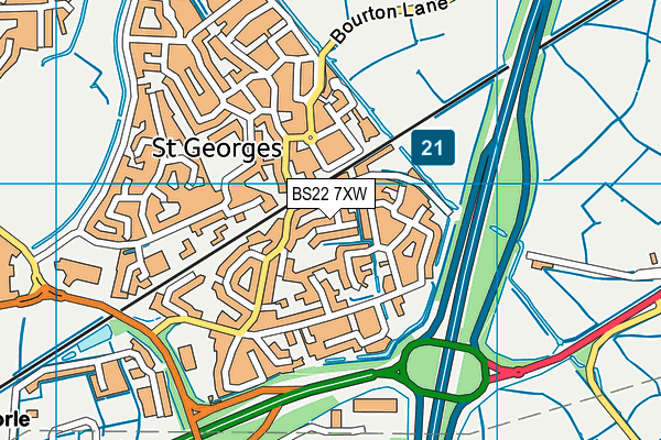 BS22 7XW map - OS VectorMap District (Ordnance Survey) BS22 7XW map - OS VectorMap District (Ordnance Survey)
