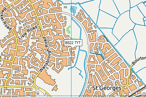 BS22 7YT map - OS VectorMap District (Ordnance Survey) BS22 7YT map - OS VectorMap District (Ordnance Survey)