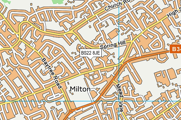 BS22 8JE map - OS VectorMap District (Ordnance Survey) BS22 8JE map - OS VectorMap District (Ordnance Survey)