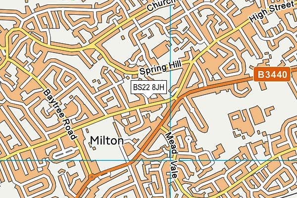 BS22 8JH map - OS VectorMap District (Ordnance Survey) BS22 8JH map - OS VectorMap District (Ordnance Survey)