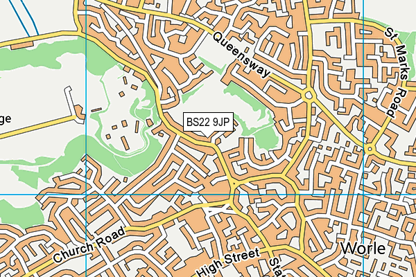 BS22 9JP map - OS VectorMap District (Ordnance Survey) BS22 9JP map - OS VectorMap District (Ordnance Survey)