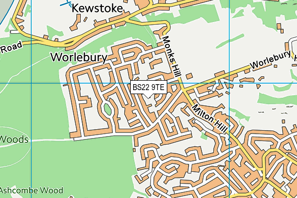 BS22 9TE map - OS VectorMap District (Ordnance Survey) BS22 9TE map - OS VectorMap District (Ordnance Survey)