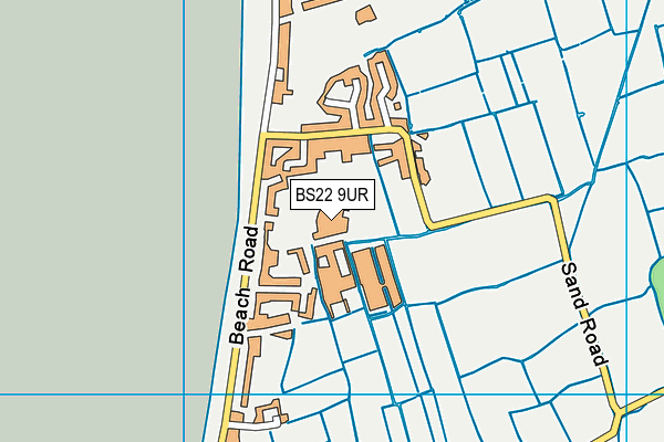 BS22 9UR map - OS VectorMap District (Ordnance Survey)