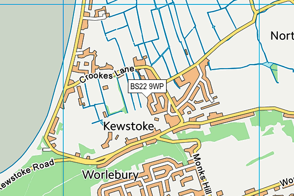 BS22 9WP map - OS VectorMap District (Ordnance Survey) BS22 9WP map - OS VectorMap District (Ordnance Survey)