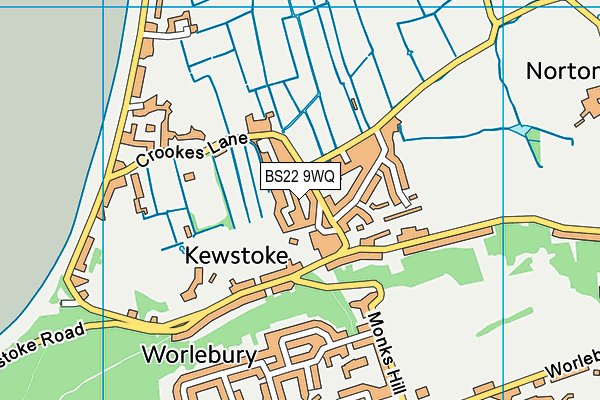 BS22 9WQ map - OS VectorMap District (Ordnance Survey)