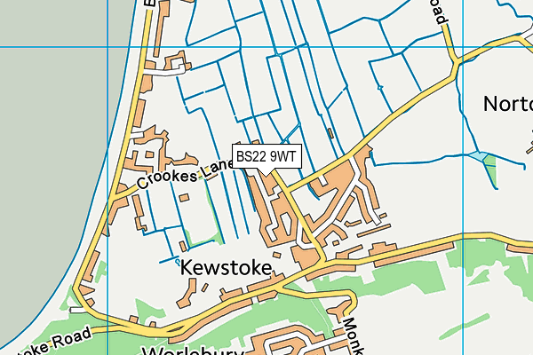 BS22 9WT map - OS VectorMap District (Ordnance Survey) BS22 9WT map - OS VectorMap District (Ordnance Survey)