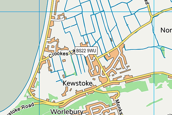 BS22 9WU map - OS VectorMap District (Ordnance Survey) BS22 9WU map - OS VectorMap District (Ordnance Survey)