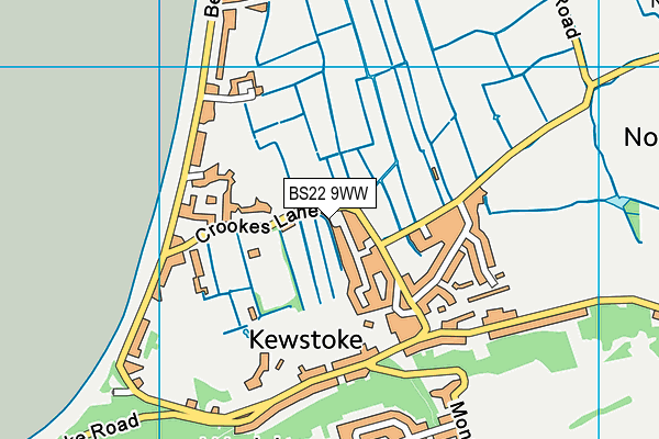 BS22 9WW map - OS VectorMap District (Ordnance Survey) BS22 9WW map - OS VectorMap District (Ordnance Survey)