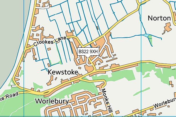 BS22 9XH map - OS VectorMap District (Ordnance Survey) BS22 9XH map - OS VectorMap District (Ordnance Survey)