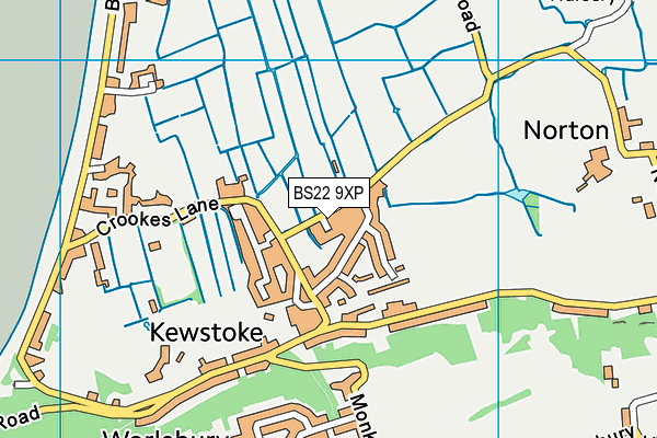 BS22 9XP map - OS VectorMap District (Ordnance Survey) BS22 9XP map - OS VectorMap District (Ordnance Survey)