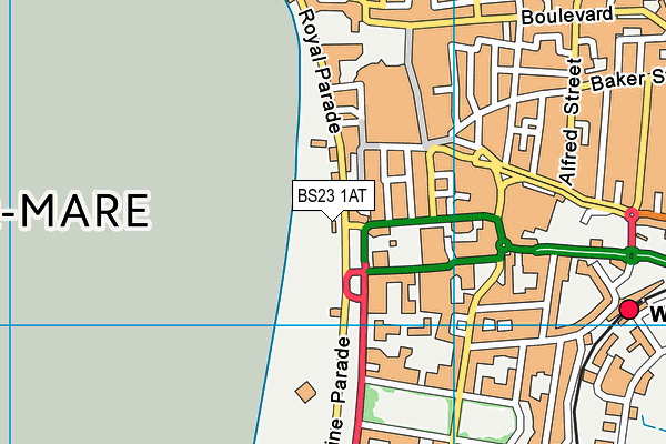 BS23 1AT map - OS VectorMap District (Ordnance Survey) BS23 1AT map - OS VectorMap District (Ordnance Survey)