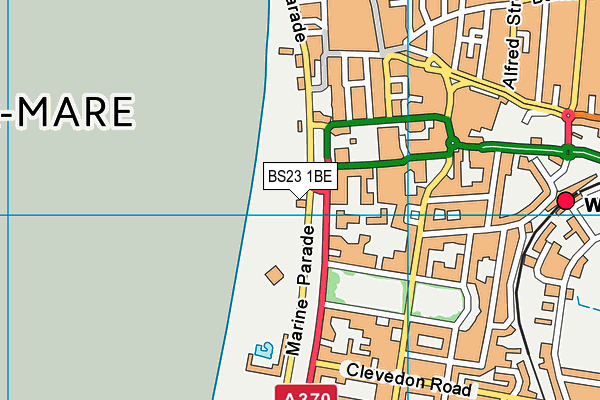 BS23 1BE map - OS VectorMap District (Ordnance Survey) BS23 1BE map - OS VectorMap District (Ordnance Survey)