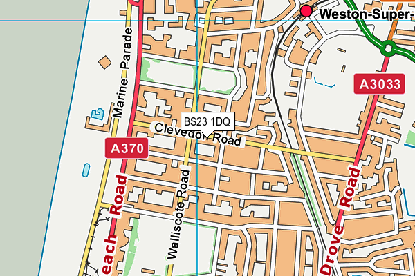 BS23 1DQ map - OS VectorMap District (Ordnance Survey)