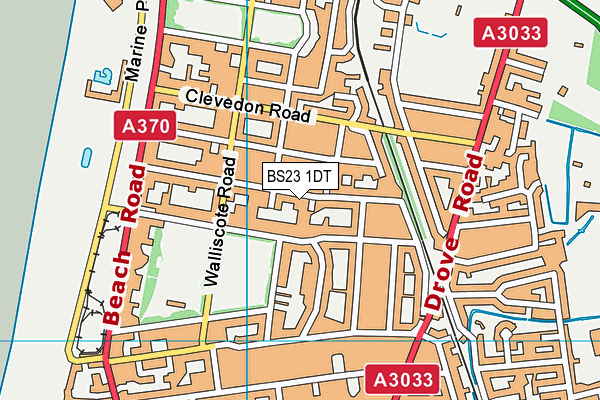 BS23 1DT map - OS VectorMap District (Ordnance Survey) BS23 1DT map - OS VectorMap District (Ordnance Survey)