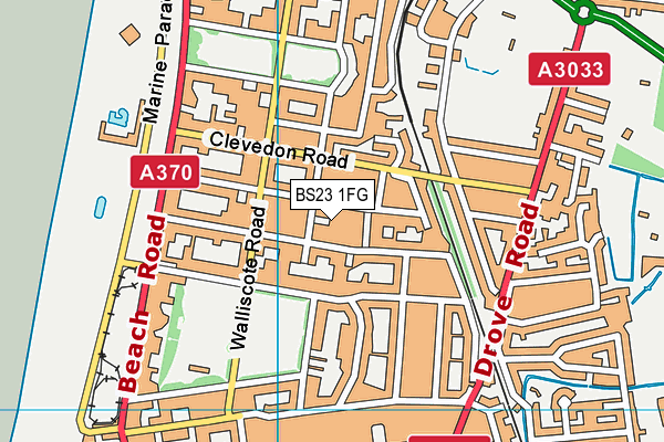 BS23 1FG map - OS VectorMap District (Ordnance Survey) BS23 1FG map - OS VectorMap District (Ordnance Survey)