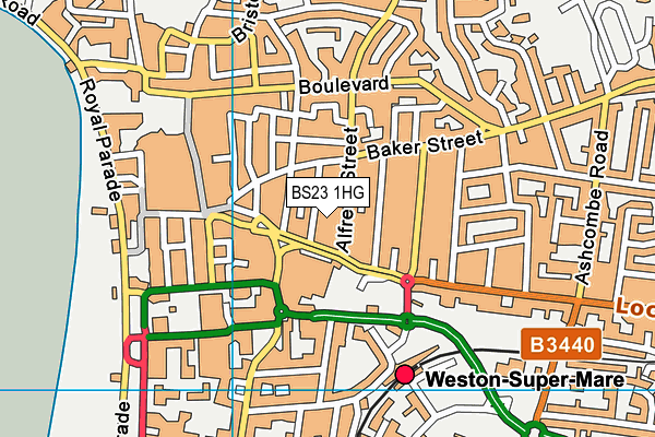 BS23 1HG map - OS VectorMap District (Ordnance Survey) BS23 1HG map - OS VectorMap District (Ordnance Survey)