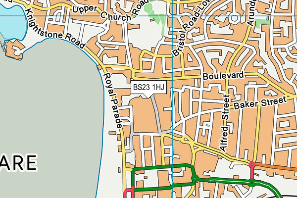 BS23 1HJ map - OS VectorMap District (Ordnance Survey) BS23 1HJ map - OS VectorMap District (Ordnance Survey)