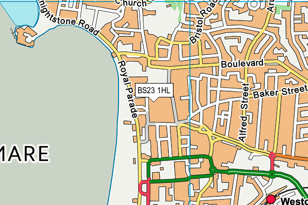 BS23 1HL map - OS VectorMap District (Ordnance Survey) BS23 1HL map - OS VectorMap District (Ordnance Survey)