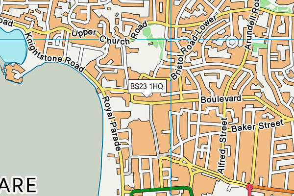 BS23 1HQ map - OS VectorMap District (Ordnance Survey) BS23 1HQ map - OS VectorMap District (Ordnance Survey)