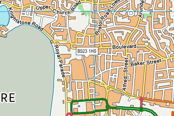 BS23 1HS map - OS VectorMap District (Ordnance Survey) BS23 1HS map - OS VectorMap District (Ordnance Survey)