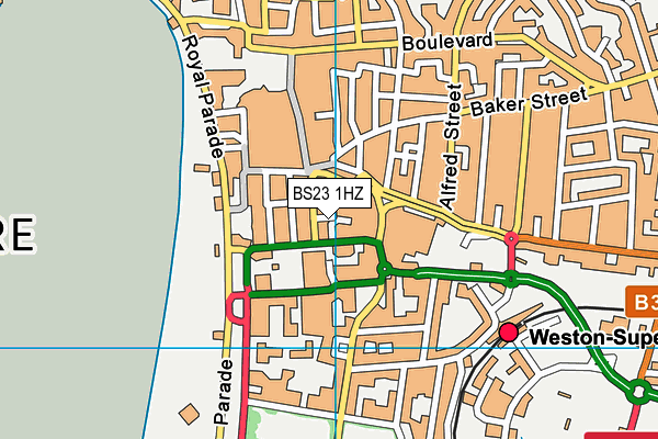 BS23 1HZ map - OS VectorMap District (Ordnance Survey) BS23 1HZ map - OS VectorMap District (Ordnance Survey)
