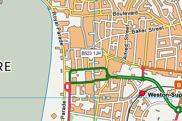 BS23 1JH map - OS VectorMap District (Ordnance Survey) BS23 1JH map - OS VectorMap District (Ordnance Survey)