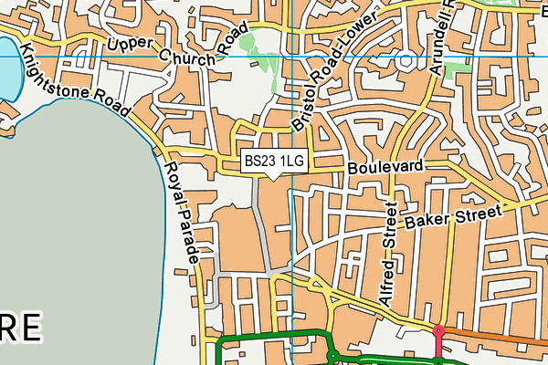 BS23 1LG map - OS VectorMap District (Ordnance Survey) BS23 1LG map - OS VectorMap District (Ordnance Survey)