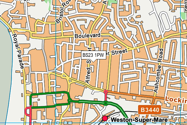 BS23 1PW map - OS VectorMap District (Ordnance Survey) BS23 1PW map - OS VectorMap District (Ordnance Survey)