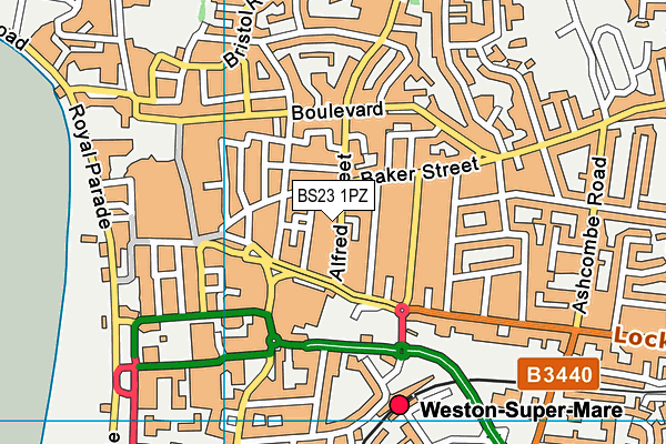 BS23 1PZ map - OS VectorMap District (Ordnance Survey) BS23 1PZ map - OS VectorMap District (Ordnance Survey)