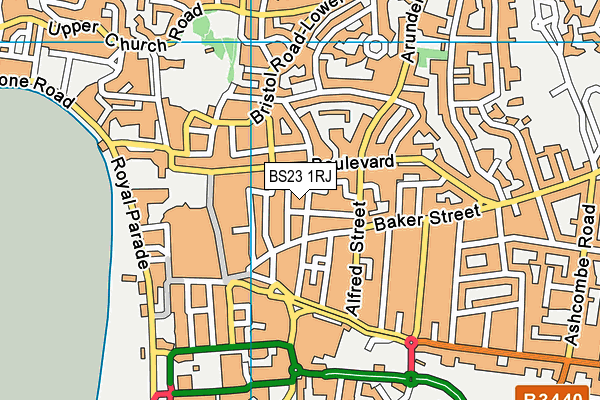 BS23 1RJ map - OS VectorMap District (Ordnance Survey) BS23 1RJ map - OS VectorMap District (Ordnance Survey)