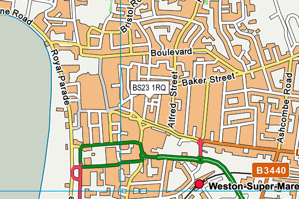 BS23 1RQ map - OS VectorMap District (Ordnance Survey) BS23 1RQ map - OS VectorMap District (Ordnance Survey)