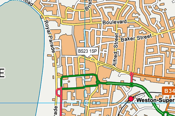 BS23 1SP map - OS VectorMap District (Ordnance Survey) BS23 1SP map - OS VectorMap District (Ordnance Survey)