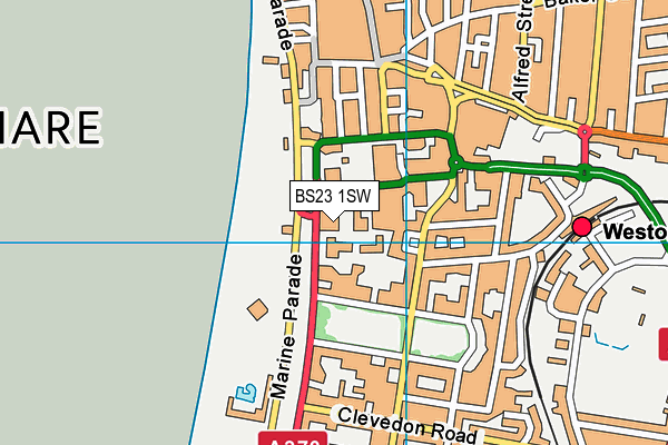 BS23 1SW map - OS VectorMap District (Ordnance Survey)