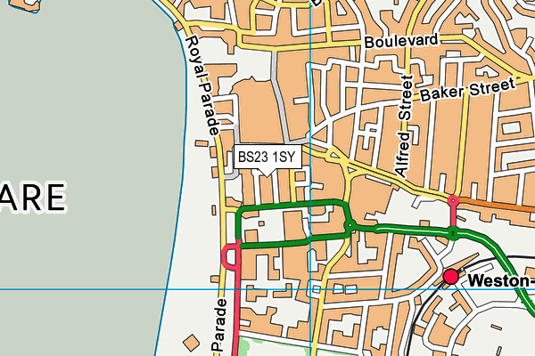 BS23 1SY map - OS VectorMap District (Ordnance Survey) BS23 1SY map - OS VectorMap District (Ordnance Survey)