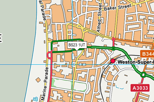 BS23 1UT map - OS VectorMap District (Ordnance Survey) BS23 1UT map - OS VectorMap District (Ordnance Survey)