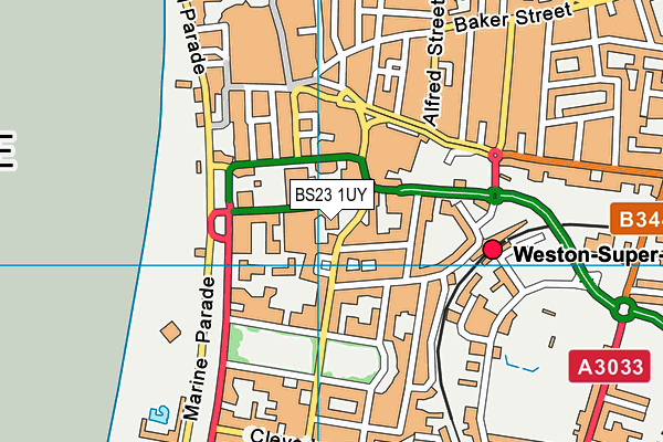 BS23 1UY map - OS VectorMap District (Ordnance Survey) BS23 1UY map - OS VectorMap District (Ordnance Survey)