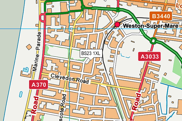 BS23 1XL map - OS VectorMap District (Ordnance Survey) BS23 1XL map - OS VectorMap District (Ordnance Survey)