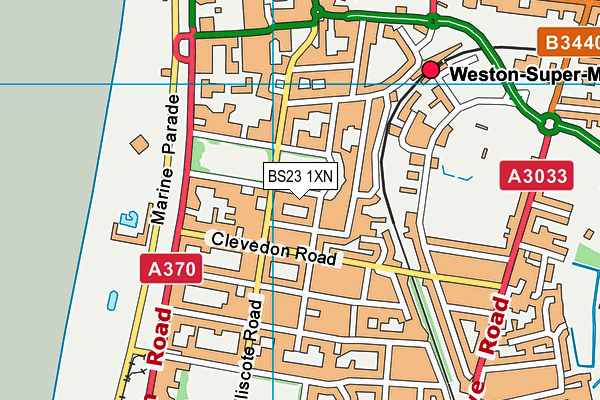 BS23 1XN map - OS VectorMap District (Ordnance Survey) BS23 1XN map - OS VectorMap District (Ordnance Survey)