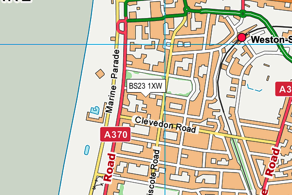 BS23 1XW map - OS VectorMap District (Ordnance Survey) BS23 1XW map - OS VectorMap District (Ordnance Survey)