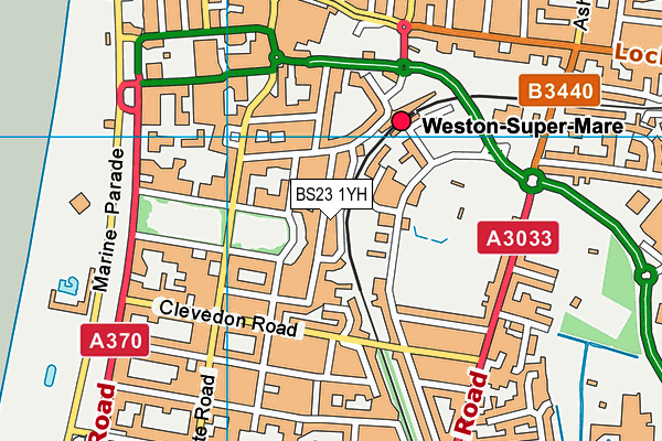 BS23 1YH map - OS VectorMap District (Ordnance Survey)
