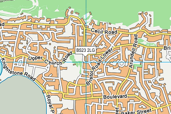BS23 2LG map - OS VectorMap District (Ordnance Survey) BS23 2LG map - OS VectorMap District (Ordnance Survey)