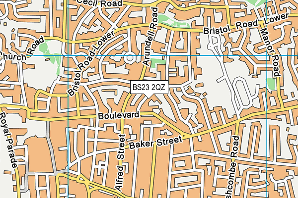 BS23 2QZ map - OS VectorMap District (Ordnance Survey)