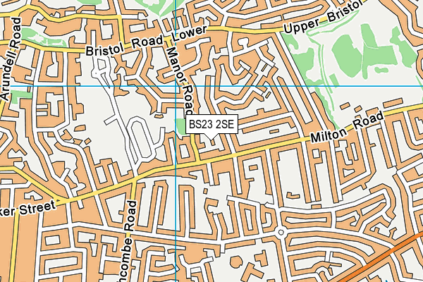 BS23 2SE map - OS VectorMap District (Ordnance Survey) BS23 2SE map - OS VectorMap District (Ordnance Survey)