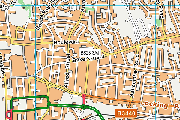 BS23 3AJ map - OS VectorMap District (Ordnance Survey) BS23 3AJ map - OS VectorMap District (Ordnance Survey)