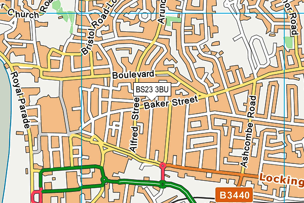 BS23 3BU map - OS VectorMap District (Ordnance Survey) BS23 3BU map - OS VectorMap District (Ordnance Survey)