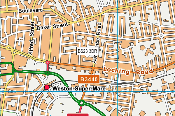 BS23 3DR map - OS VectorMap District (Ordnance Survey) BS23 3DR map - OS VectorMap District (Ordnance Survey)