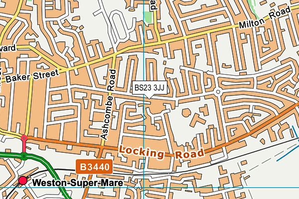 BS23 3JJ map - OS VectorMap District (Ordnance Survey) BS23 3JJ map - OS VectorMap District (Ordnance Survey)
