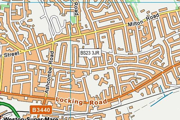 BS23 3JR map - OS VectorMap District (Ordnance Survey) BS23 3JR map - OS VectorMap District (Ordnance Survey)
