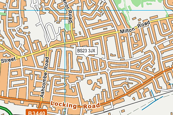 BS23 3JX map - OS VectorMap District (Ordnance Survey) BS23 3JX map - OS VectorMap District (Ordnance Survey)